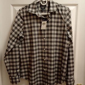 Chaps woman cotton black/white plaid shirt. Medium. New.